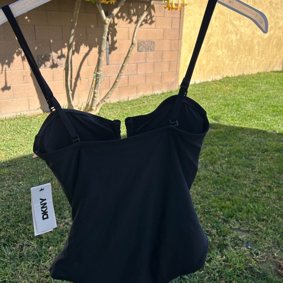 DKNY Black Gathered One-Piece Swimsuit - Picture 3 of 11